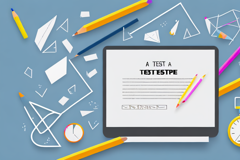 A computer with a test paper and pencil to represent the a+ test