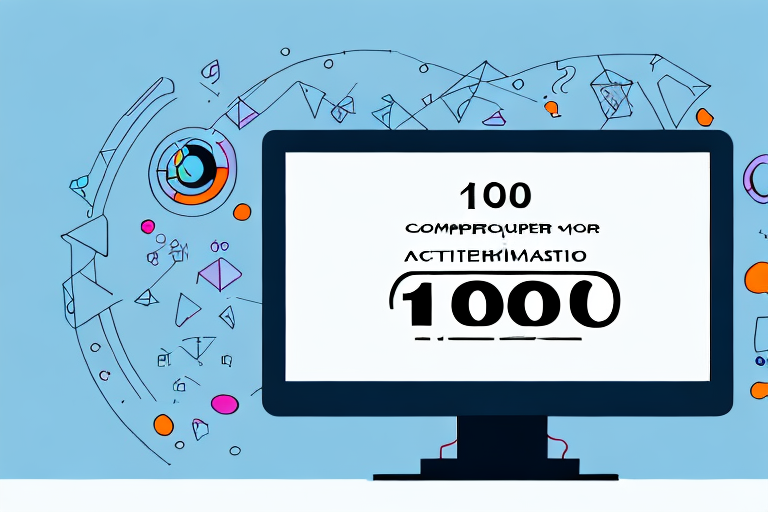 A computer monitor showing a score of 100/100 on an a+ exam